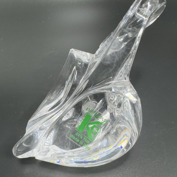 Kristal Color Clear Lead Crystal Glass Made in Italy Swan Duck Bird Paperweight - Picture 3 of 9